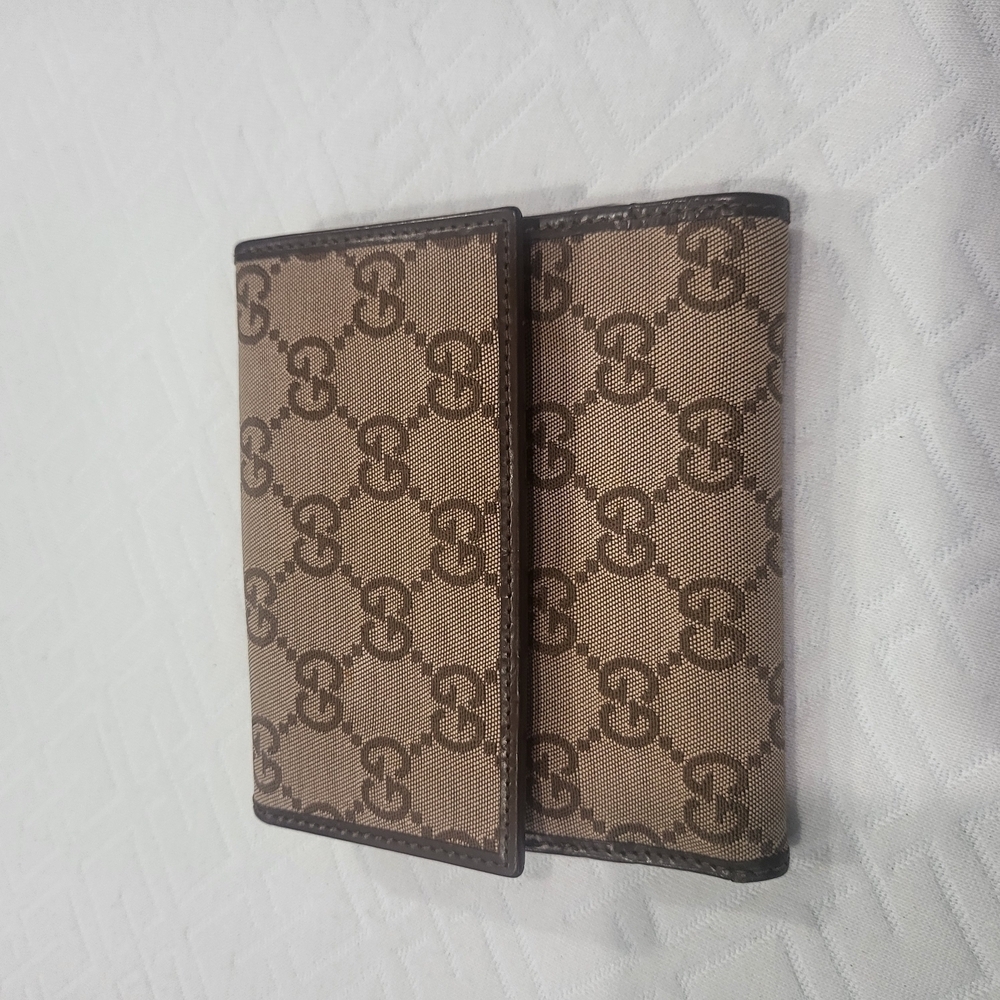 Gucci GG Canvas and Leather Bifold Wallet, Authentic. - Picture 1 of 13